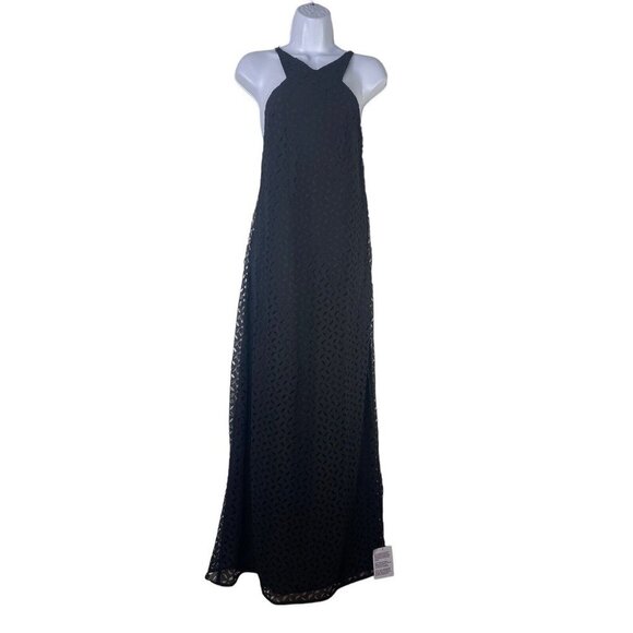 TOPSHOP‎ Womens Halter Neck Long Dress Black Size 6 Polyester - Picture 2 of 10
